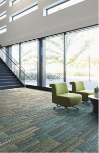 Interface carpet tile flooring in lobby