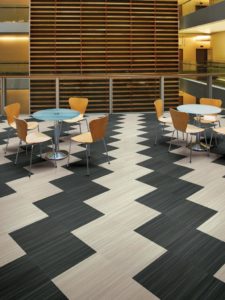 Mannington LVT flooring in commercial space cafeteria